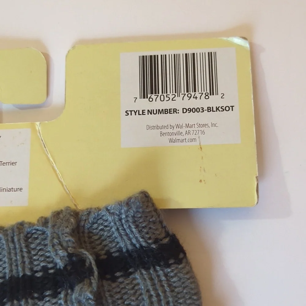 Small Dog Sweater Gray Blue Black Skull And Crossbones 12